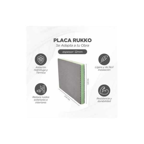 Placa Rukko Para Const. En Seco 100% Impermeable 1,22x2,44
